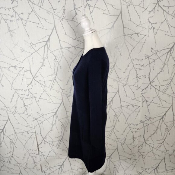 Harris Wilson Navy 100% Merino Wool Popover Gabriela Sweater Dress - Picture 3 of 8